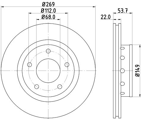 HELLA PAGID Тормозной диск 8DD 355 115-441